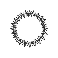 Doodle hand drawn trendy frame elements with swirls and wavy lines.