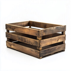 isolated wooden crates with a beautiful finish