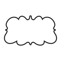 Doodle hand drawn trendy frame elements with swirls and wavy lines.