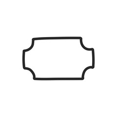 Doodle hand drawn trendy frame elements with swirls and wavy lines.