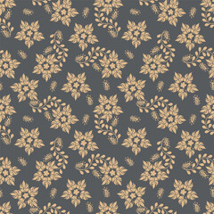 Seamless pattern with floral motifs. Vector illustration.