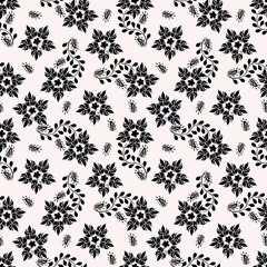 Seamless pattern with floral motifs. Vector illustration.