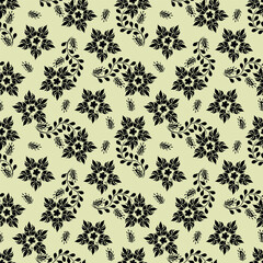 Trendy exotic hand drawn flowers seamless pattern. Floral background for textile, wallpaper, banner, covers, surface, printing and home decor. Flower vector illustration.