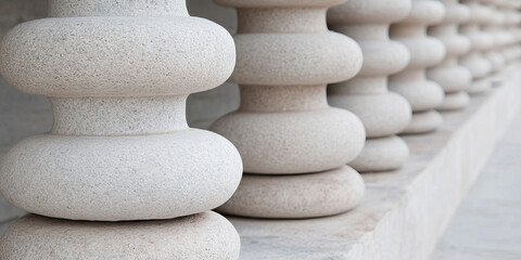 Row of Stacked Stone Columns