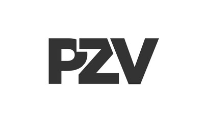 Obraz premium PZV logo design template with strong and modern bold text. Initial based vector logotype featuring simple and minimal typography. Trendy company identity.