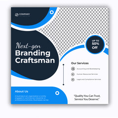 Digital marketing and corporate business service social media post banner template design