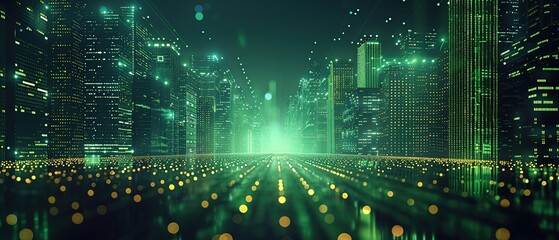 Fototapeta premium city ​​in green tones