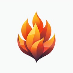 A bold fire logo with intense flames and strong lines, centered on a white background