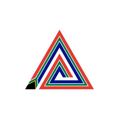south africa flag triangle icon. vector illustration
