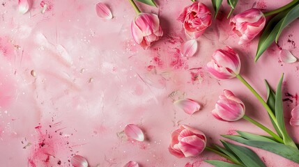 pink flowers on a pink background.