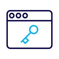 Web Key Outline Color icon
