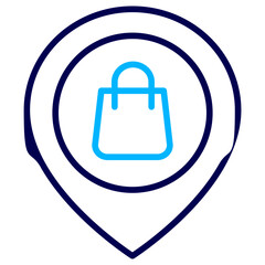 Obraz premium Shopping bag Locator Outline Color icon
