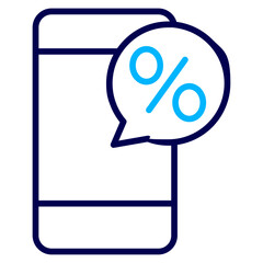Mobile Phone Discount Outline Color icon