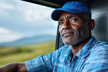 Experienced Driver in Blue Cap 