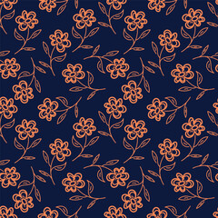Trendy exotic hand drawn flowers seamless pattern. Floral background for textile, wallpaper, banner, covers, surface, printing and home decor. Flower vector illustration