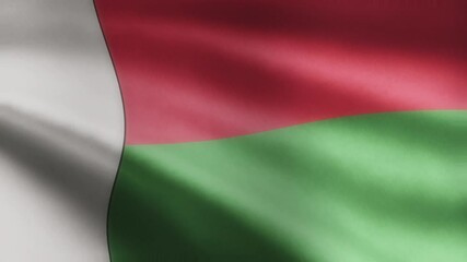 Madagascar Flag 4K, The flag of Madagascar is presented in stunning 4K resolution, featuring a continuous and seamless loop for a smooth and high-quality display.
