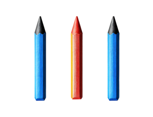 set of colored pencils isolated on white background PNG,AI GENERATED