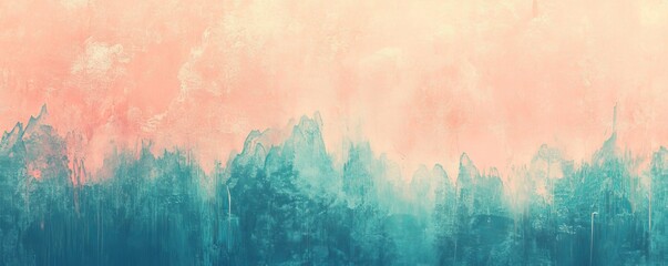 Obraz premium an abstract painting that depicts a hazy landscape with soft color tones