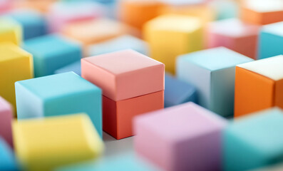 Obraz premium Multi Colored Mystery boxes in fun theme, present gift, lucky prize secret, surprise marketing, advertising, sale promotion, commercial business