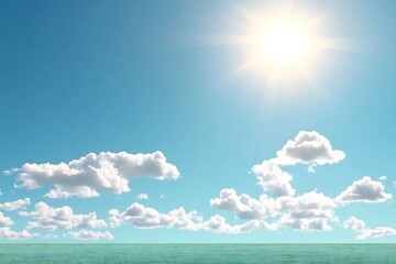deep blue sky with bright sunshine, cloudless clear background