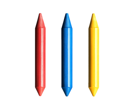 set of colored pencils isolated on white background PNG,AI GENERATED