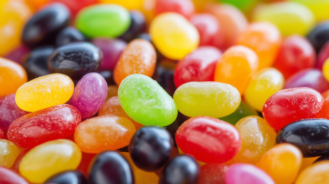 colorful jelly beans closeup