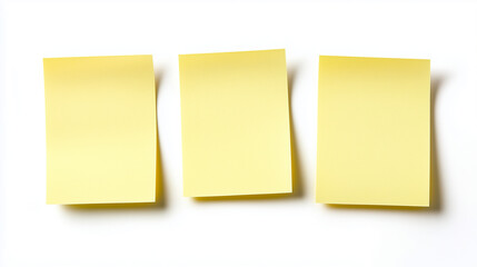 yellow sticky notes isolated on white background