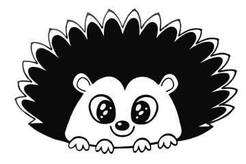 Animal set of Funny Peeking, Cute Tiny, Happy Waving, Adorable Little Frog , Cheerful Baby,Funny Armadillo silhouette on white background.