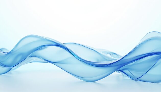 Abstract light blue background featuring transparent gradient waves. 3D rendering design element for modern tech concepts, innovation themes, cyberspace designs, science presentation backdrops.