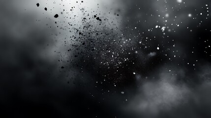 Obraz premium black dust particles in mid air, conveying intense motion and energy