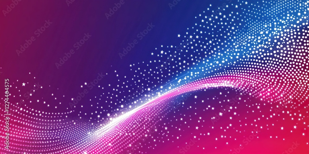 Poster colorful background with stars and abstract patterns creating a dynamic visual effect in vibrant hue