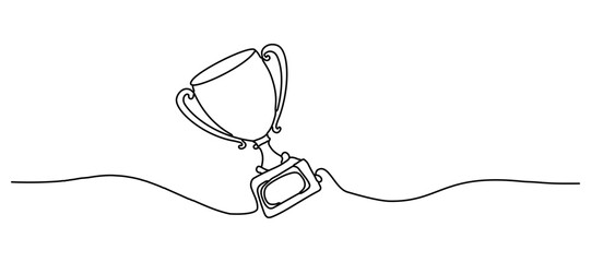 Obraz premium The Winner's Cup designed for champions has a continuous line icon.