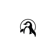 pinguin logo. penguin vector illustration for icon, symbol or logo. penguin flat logo