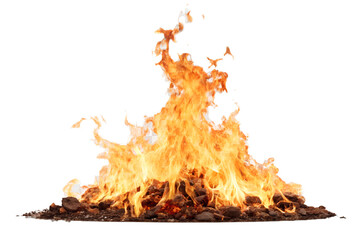 Isolated Realistic Fire Flame on Transparent Background