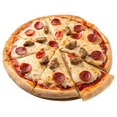 Sausage and pepperoni pizza