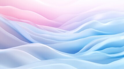 Obraz premium Abstract Pastel Blue and Pink Wave Landscape
