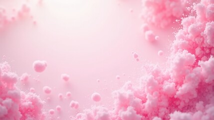 Fototapeta premium Ethereal pink clouds adrift in a gentle, soft backdrop.