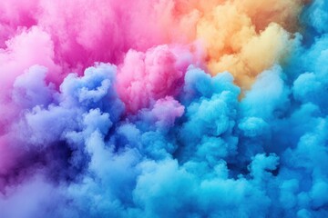 Ethereal Cloudscape of Vibrant Hues Abstract Background with Pink Blue and Yellow Tones Creating a Dreamy Atmosphere Perfect for Creative Projects