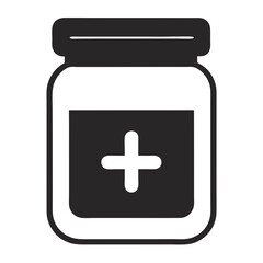 Obraz premium jar with a plus symbol icon design