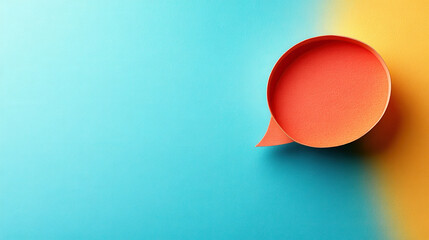 Vibrant speech bubble on colorful gradient background for communication design
