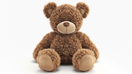 Obraz premium A soft, plush teddy bear illustration with clear stitching and fur texture, set against a white background.