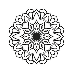 Mandala coloring page. Mandala art design. Intricate mandala pattern. Mandala tattoo. Outline mandala flower.