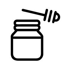 jar with honey dipper icon design