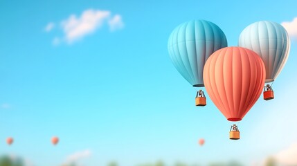 Obraz premium hot air balloons in blue sky festival background