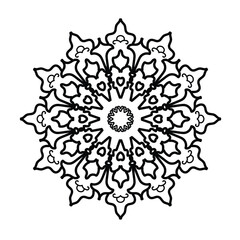 Circular pattern in the form of a mandala. Henna tatoo mandala. Mehndi style. Decorative pattern in oriental style.