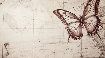 soft pink background for a certificate with butterflies in the corner