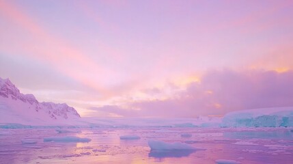 Fototapeta premium Pastel Horizon Ablaze with Colorful Hues During Serene Twilight