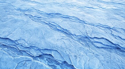 Ancient Ice Ridges in Stark Blue Landscape with Rising Formations