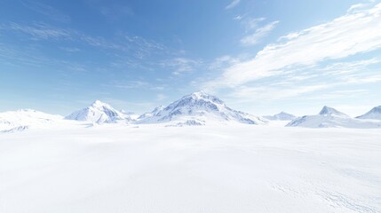 Obraz premium Frosty Volcano Slopes Surrounded by Dusted White Landscape