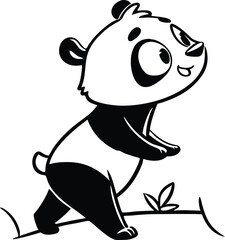 panda with a flower